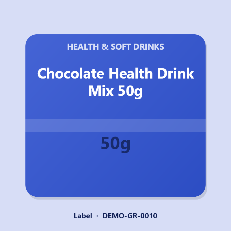 Chocolate Health Drink Mix 50g - Label