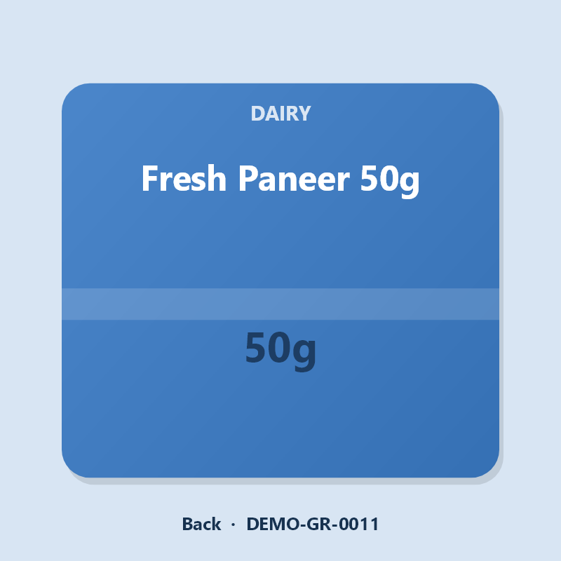 Fresh Paneer 50g - Back