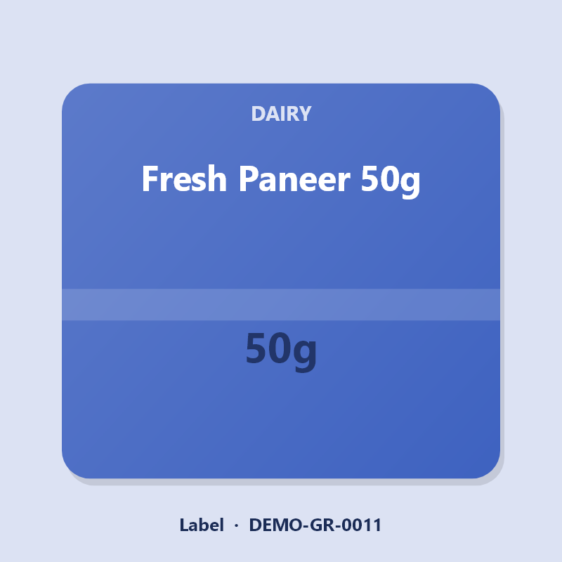 Fresh Paneer 50g - Label