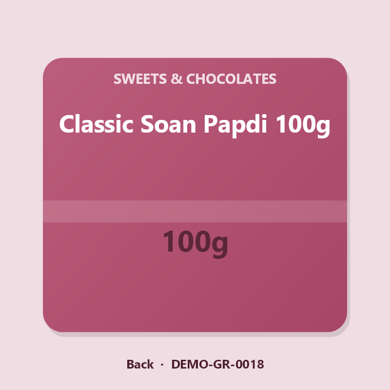 Classic Soan Papdi 100g - Back