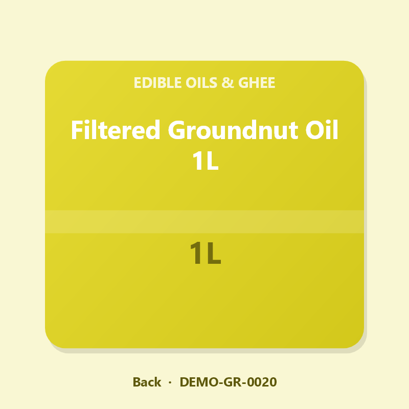 Filtered Groundnut Oil 1L - Back
