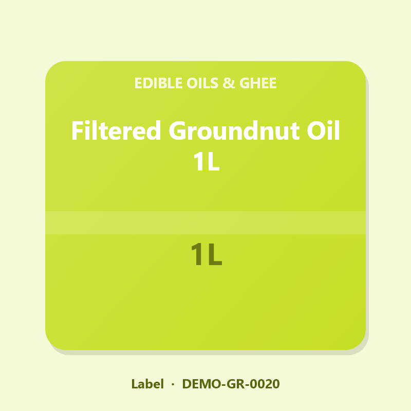 Filtered Groundnut Oil 1L - Label