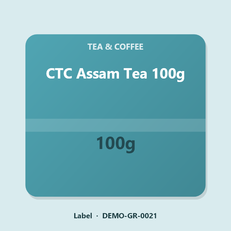CTC Assam Tea 100g - Label