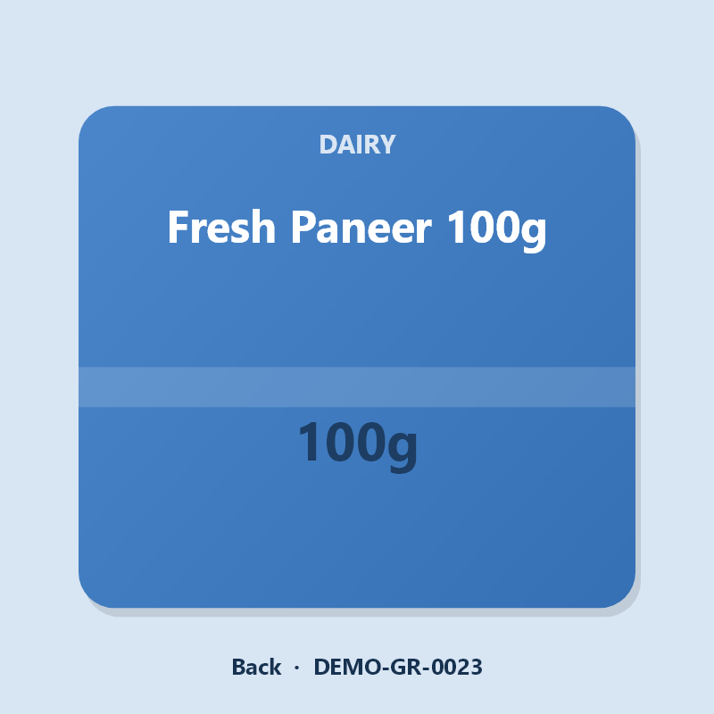 Fresh Paneer 100g - Back