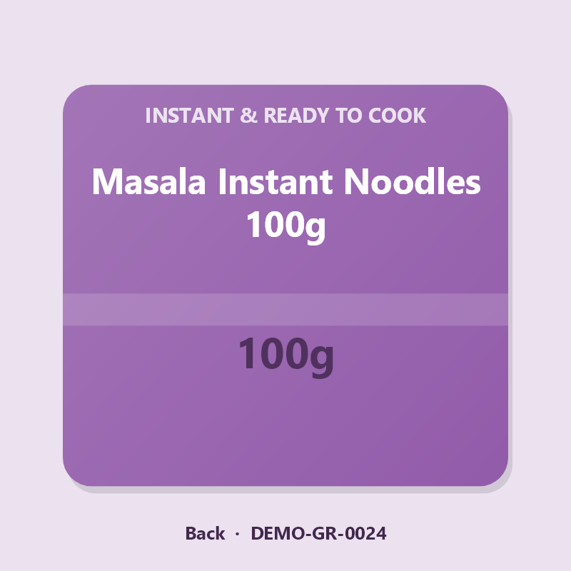 Masala Instant Noodles 100g - Back