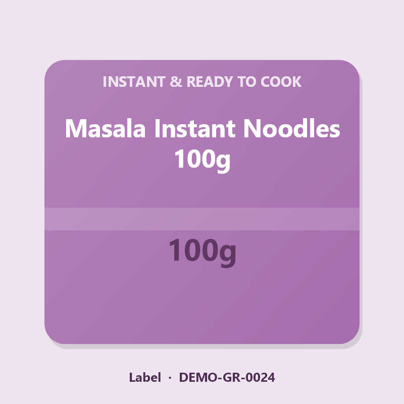 Masala Instant Noodles 100g - Label