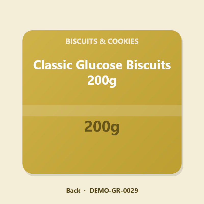 Classic Glucose Biscuits 200g - Back