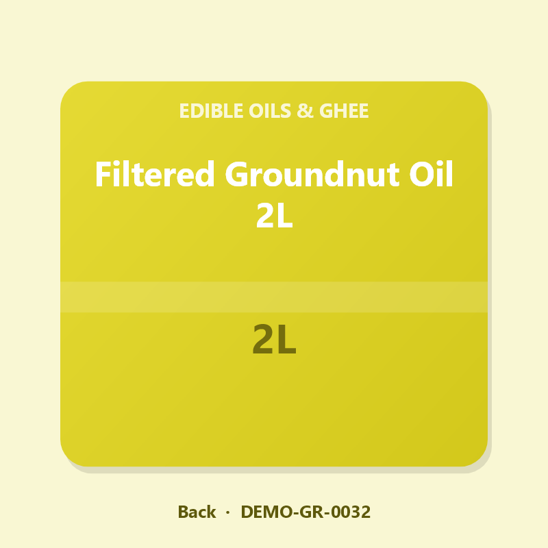 Filtered Groundnut Oil 2L - Back