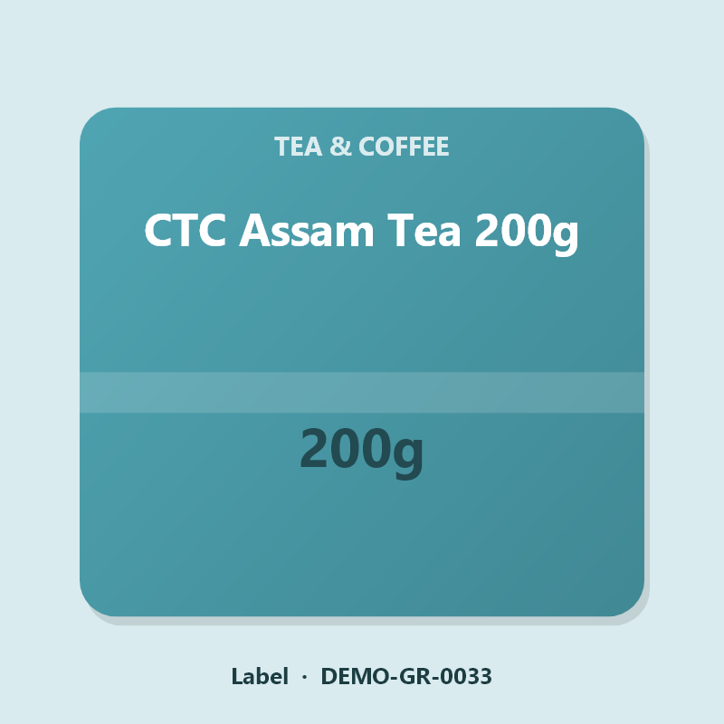 CTC Assam Tea 200g - Label